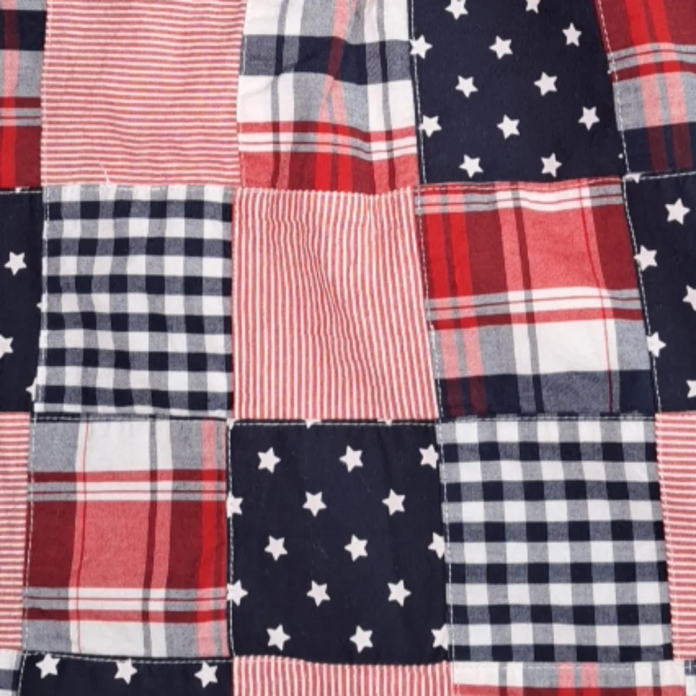 Gymboree Dress Girls 18-24 Months Plaid Stars Stripes Patchwork Lined